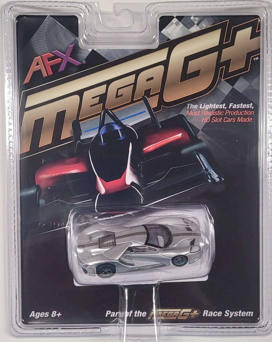 Racemasters AFX Mega G+ Silver Black Ford GT HO Scale Slot Car