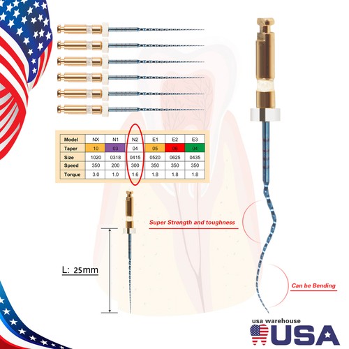 Dental Cordless LED Endo Motor 16:1 Contra Angle/Endo Files Rotary NITI Files N2 - Picture 3 of 23