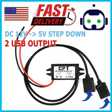 US DC-DC 12V to USB 5V 3A Converter Regulator Step Down for Car GPS Smartphone