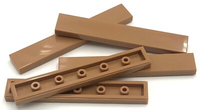 Lego 5 New Medium Flesh Nougat Tiles 1 x 6 Flat Smooth Pieces Parts