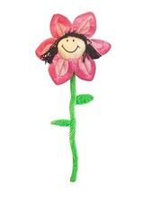 Toys R Us Animal Alley Posable Plush Smiling Girl Pink Flower Black Hair 22  