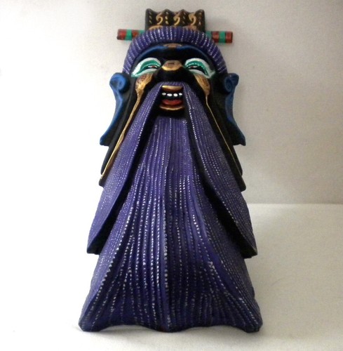 9.2" Tall Chinese antique collectable Hand carved / Painted Wooden mask - Picture 7 of 12