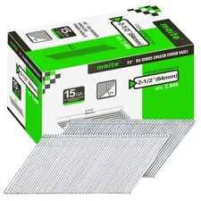 2,000 Counts meite 15 Gauge 34 Degree Angled Finish Nails 1-1/4" to 2-1/2"Length