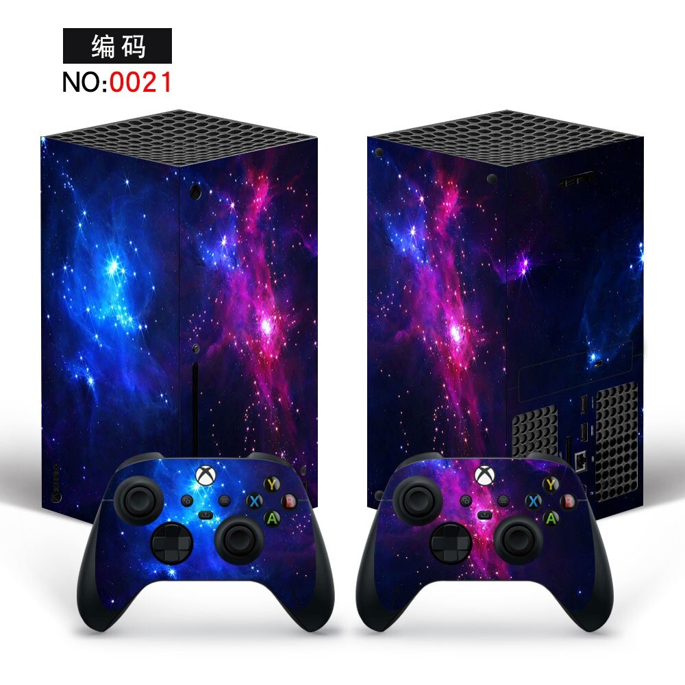 Xbox Series X Skin Blue Galaxy Sticker Decal Vinyl Wrap for Console Stars-image