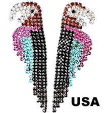 USA Betsey Johnson Crystal Flamingo Earrings Goose Swan Parrot Birds Jewelry