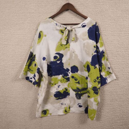 IC by Connie K Leinen Tunika Top Damen XL Art to Wear Boho Lagenlook Architektur - Bild 11 von 24