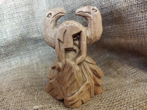 Estatua de Odín. Figura de madera Odín - Dios vikingo. - Imagen 2 de 10