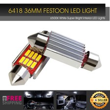 2x 36mm Festoon Led De3423 6418 Canbus Bulb Courtesy Map Dome License Light