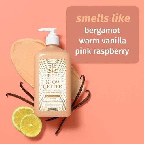 HEMPZ Body Lotion - Glow Glitter-Daily Moisturizing Cream Bergamot & Vanilla NEW - 第 3/8 張圖片