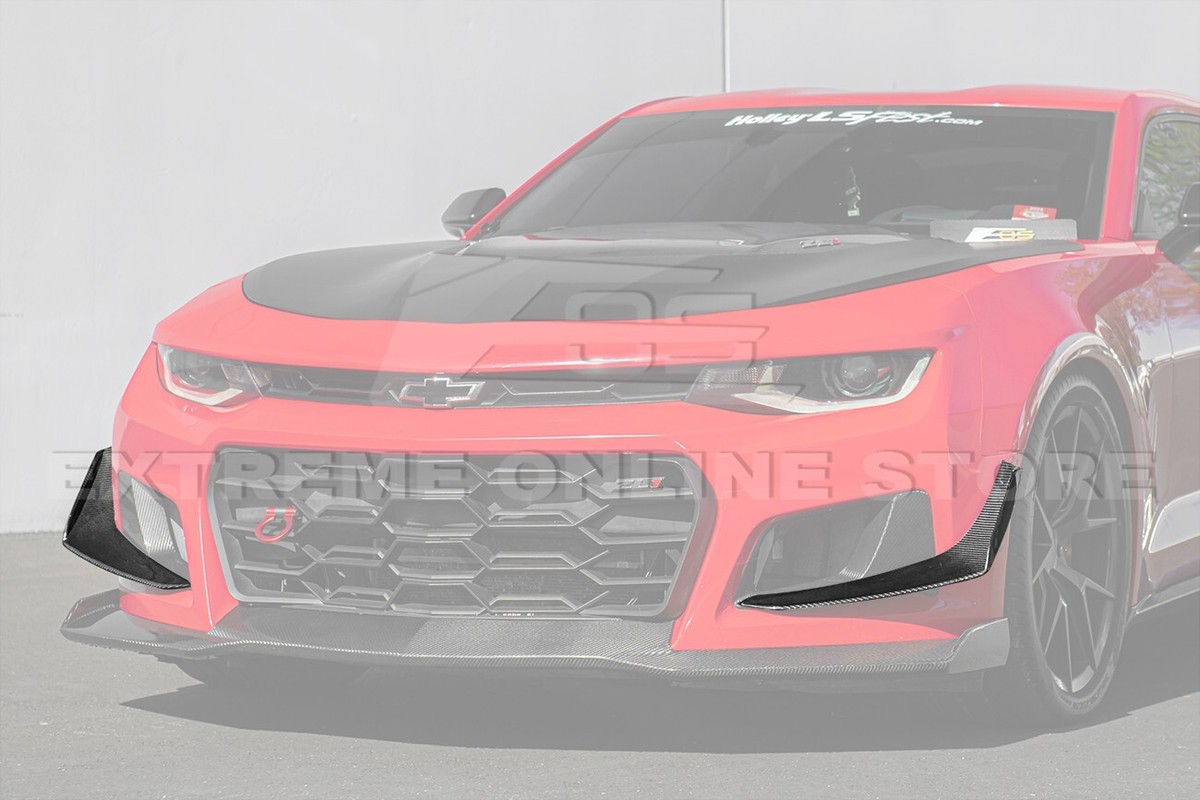 Ikon Motorsports 2PCS Front Bumper Side Splitter Canards Dive Planes Fin Replacement Compatible 2016 2024 Chevrolet Camaro Modified 1le Style Ampp Fr