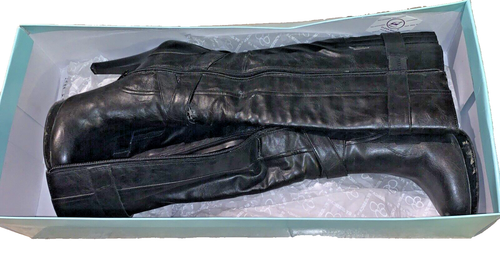Jessica Simpson Black Leather Vintage Heel, Knee-High Boots, Size 7.5 IN BOX NEW