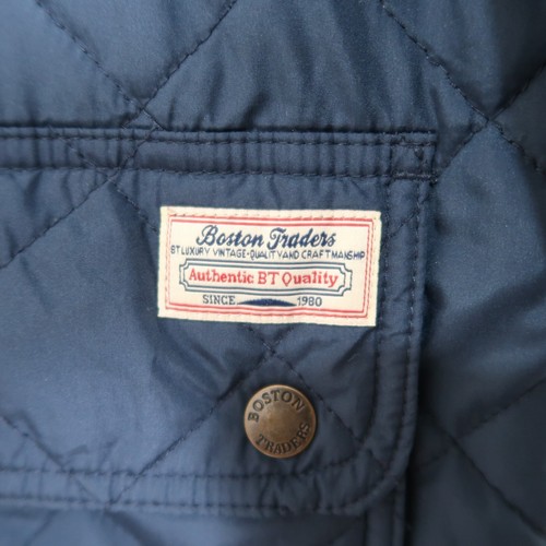 Mens 80s Vintage Boston Traders Quilted Jacket Blue Navy Size XL - Picture 2 of 8