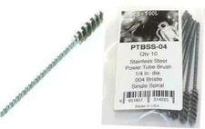 10X SCSTool PTBSS-04 1/4" Stainless Steel Power Tube Wire Brush Made in USA 