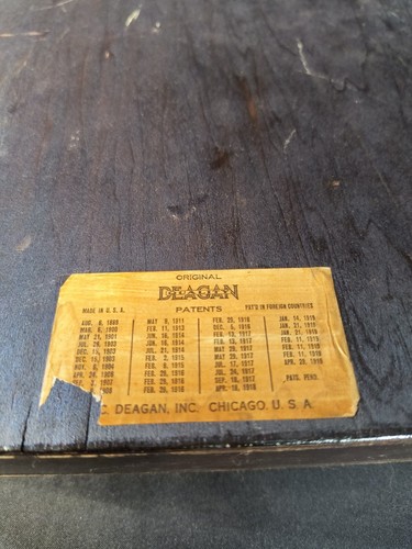 Antique Deagan Door Plate Chime Model 500 5 Tone Xylophone Wooden Box WORKS READ - Picture 19 of 23