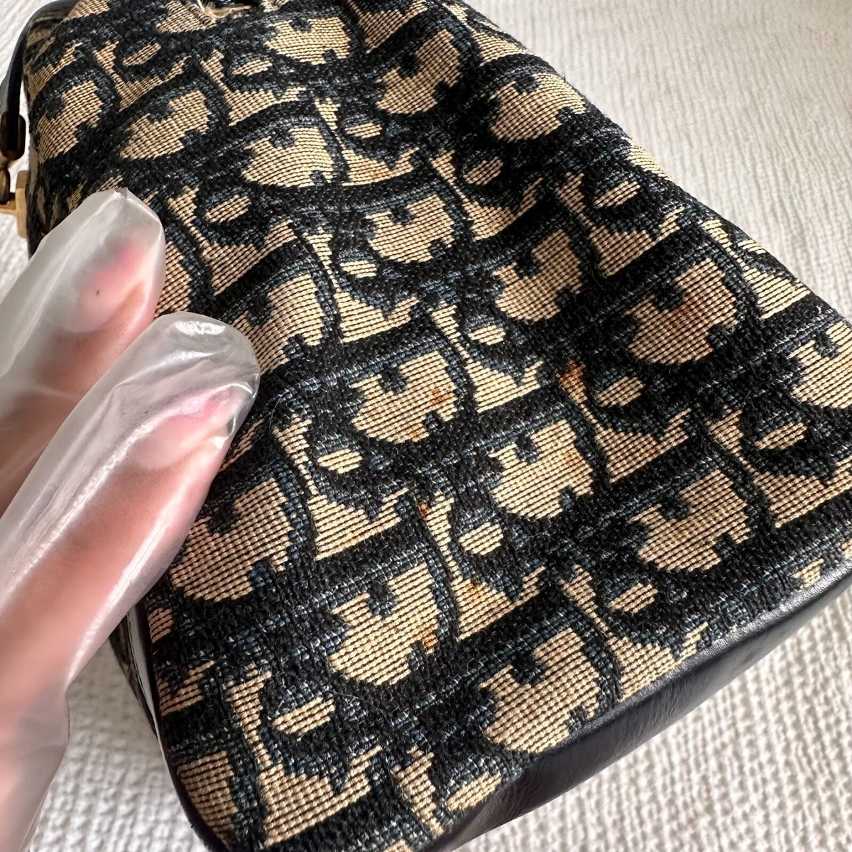 バッグ Christian Dior Trotter No.1 Bowling Bag CHRISTIAN DIOR Trotter No.1 Enamel PVC Bowling Bag Pale blue