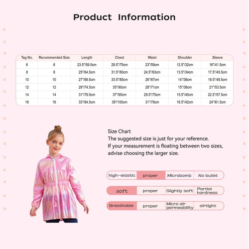 Kids Poncho Reusable Raincoat Waterproof Blouse Hiking Jacket EVA Coat Travel - Picture 5 of 19