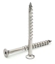 Stainless Steel Deck Screws Square Drive Bugle Wood Cutting Type 17 Point - #14