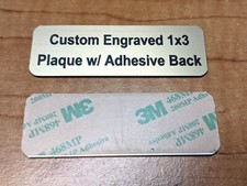 Custom Engraved 1" x 3" Brushed Gold Plate with Adhesive Back Plaque Sign Tag