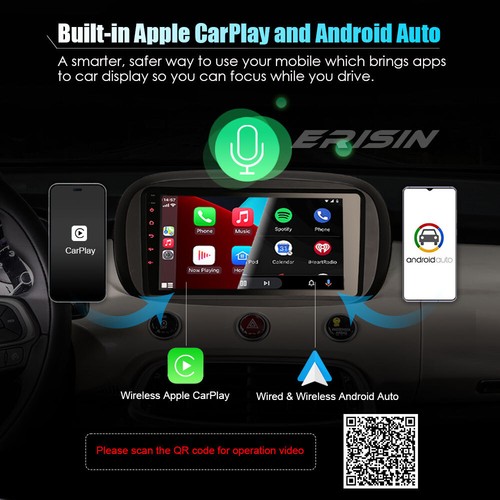 9" DAB+GPS 8-Cœurs Android 14 OBD Autoradio WiFi Navi 4Go+64Go CarPlay Fiat 500X - Photo 3/24