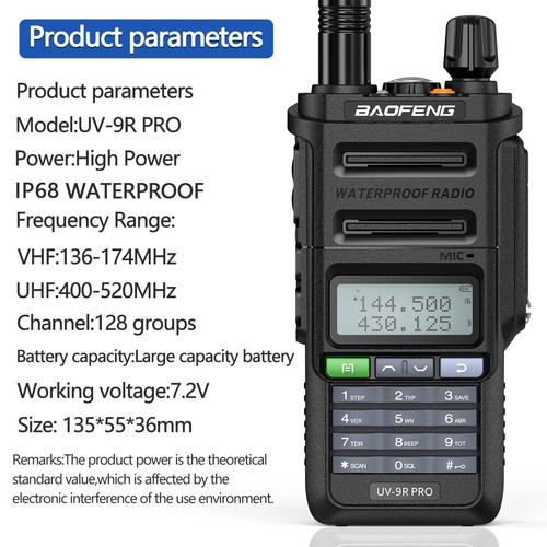 Baofeng UV-9R PRO WASSERDICHT UHF VHF Dual Band Amateurfunk Zwei Wege Radio Walkie Talkie - Bild 13 von 23