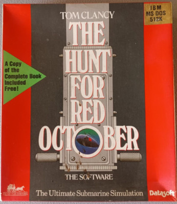The Hunt for Red October Software IBM MS DOS 512K 5 1/4'' floppy w/o copy of book