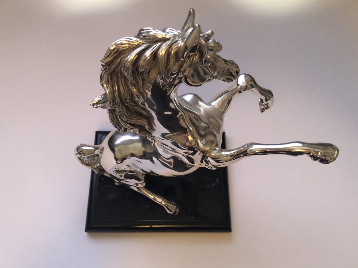 馬 925 シルバー 米国 ヴィンテージ フィギュア 置物 鈴 鞍 ウマ 立体 HORSE 3D 27g 銀細工 USA アメリカンビンテージ Y8-C sterling silver 925 large standing horse statue 🇮🇹 | eBay