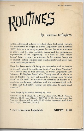 SIGNED - Routines by Lawrence Felinghetti (1964, Paperback) 2nd Print, C-Vg-pb - Bild 3 von 5