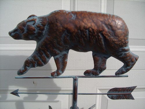 Bear Weathervane Antique Copper Finish Funtional Weather Vane HandCrafted  - Picture 1 of 3