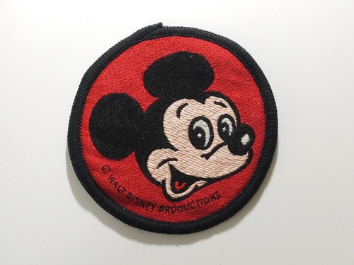 Vintage 1970's Walt Disney Products Embroidered Patch Mickey Mouse Sew On 78mm