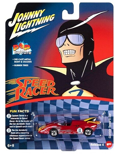 JOHNNY LIGHTNING 1/64 SPEED RACER CAPTAIN TERRORS CAR RED/YELLOW JLPC009