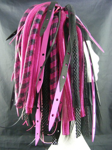 CYBERLOXSHOP PINKWEB CYBERLOX CYBER HAIR FALLS DREADS GOTH RAVE PINK BLACK - Afbeelding 1 van 1