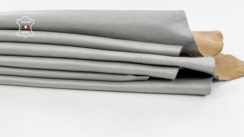 SILVER GREY ROUGH Thick Soft Italian Goatskin leather 3 skins 20sqf 1.2mm #C1445 - Picture 6 of 6