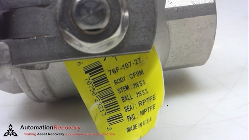 APOLLO 76F-107-27, 1-1/2" BALL VALVE, STAINLESS STEEL, FNPT, FULL PORT, #259613