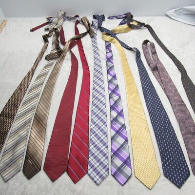 11 Silk Ties Assorted Brands & Colors Bill Blass Webley Alfani Nautica Zylos