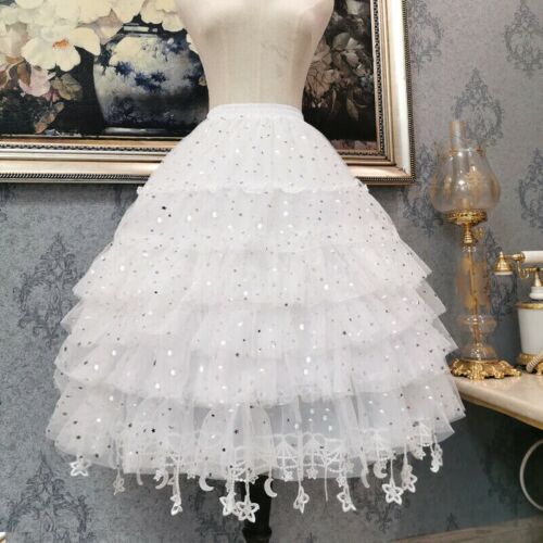 Lolita Petticoat Crinoline Mesh Tutu Skirt Multi-layer Ruffle Underskirt Cosplay - Picture 1 of 20