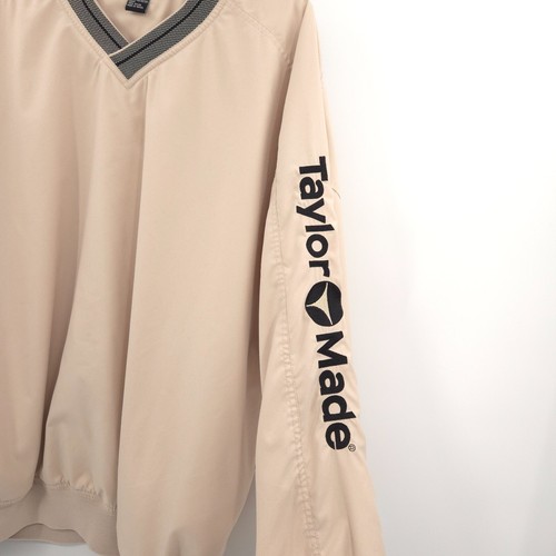 Vintage TaylorMade Golf Windbreaker Size XXL Beige Pullover Embroidered 90s - Picture 5 of 11
