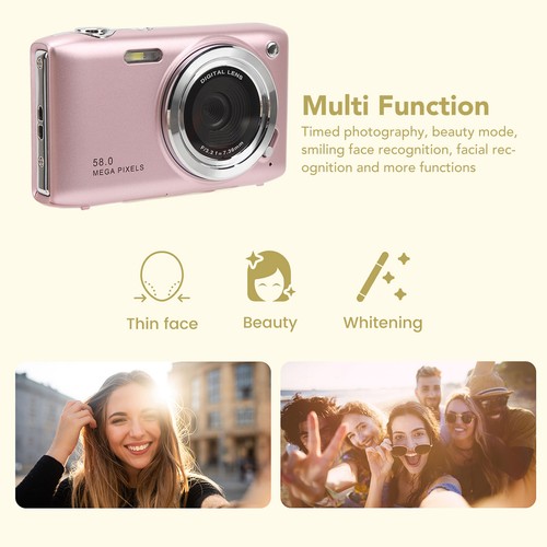 (Pink)4K HD 58MP 16X Zoom Digital Camera With 2.88 Inch Screen FixedMacro - Picture 17 of 23