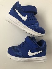 Nike Downshifter 7 TDV Toddler Kids Size 4c Mega Blue/White-Green Strike EUC