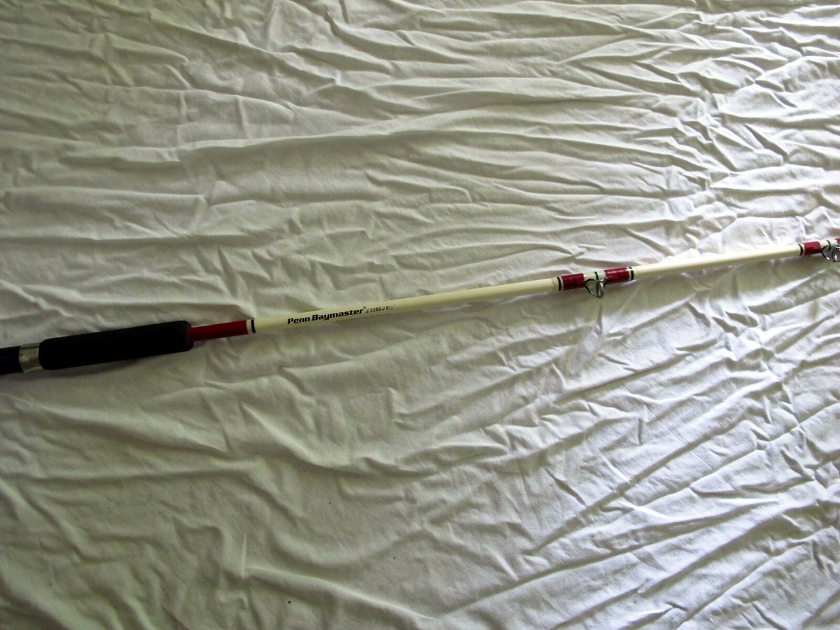 penn baymaster fishing rod Penn Vintage Baymaster Fishing Rod J3366J, 6 1/2 ft Medium Heavy Action  20-40 lb
