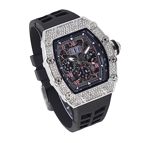 Charles Raymond Men's Luxury Crystals Diamond Watch with Unique Tonneau shape. - Picture 53 of 103