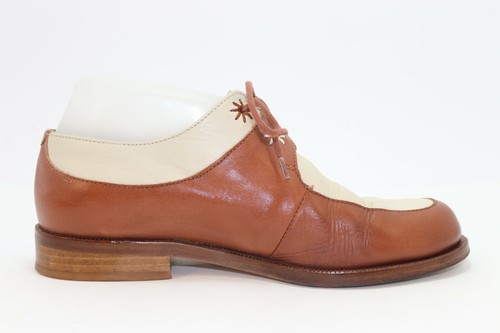 SAN MARINA Derbies Cuir Marron / Beige Taille 37 TBE - Imagen 3 de 9
