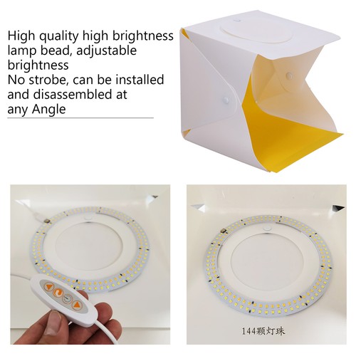 Mini Ring Lightbox Folding Photography Softbox Led Light Box Photo Studio GFL - Picture 2 of 24