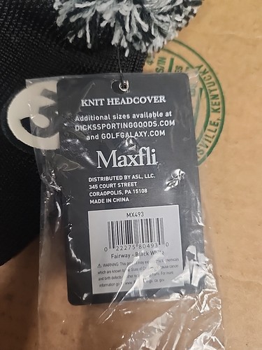 MAXFLI Black Stripe Pom Golf Headcovers Driver 1 Fairway 3 Hybrid X. Free Ship - Picture 4 of 4