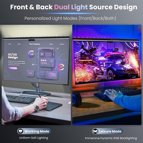 Gebogenen Computer Monitor LED Einstellbar RGB Hintergrundbeleuchtung Lichtbar - Bild 11 von 11