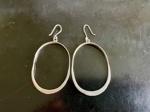 925 Sterling Silber Ohrringe Creolen gebraucht Künstler Made Creolen Richtungswechsel
