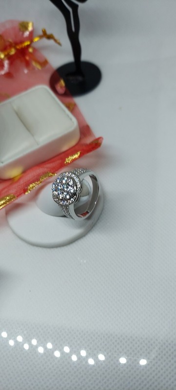 Vintage Sterling Silver Faceted CZ Round Cluster Cocktail Ring Sz10 ABG4193MY 