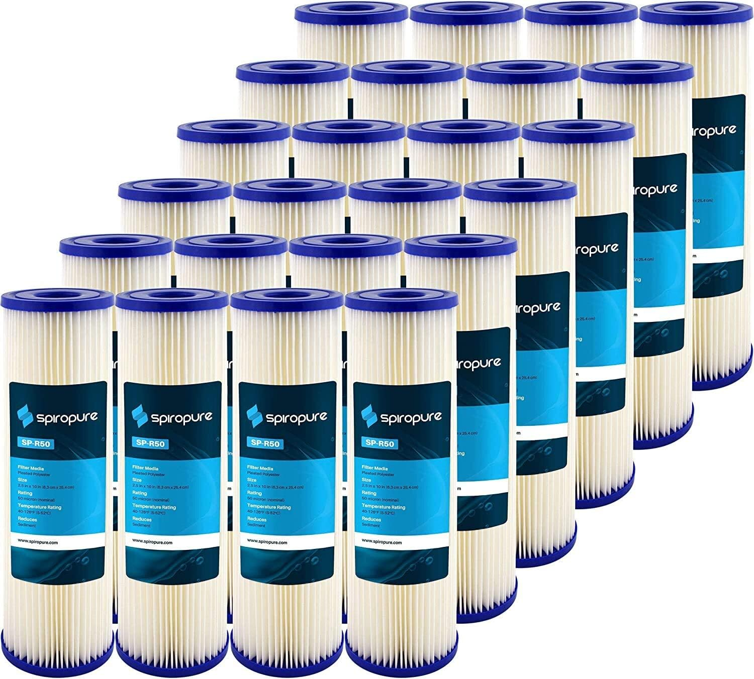 SP-R50 10X2.5 50 Micron Pleated Polyester Sediment Water Filter Cartridge SPC-25