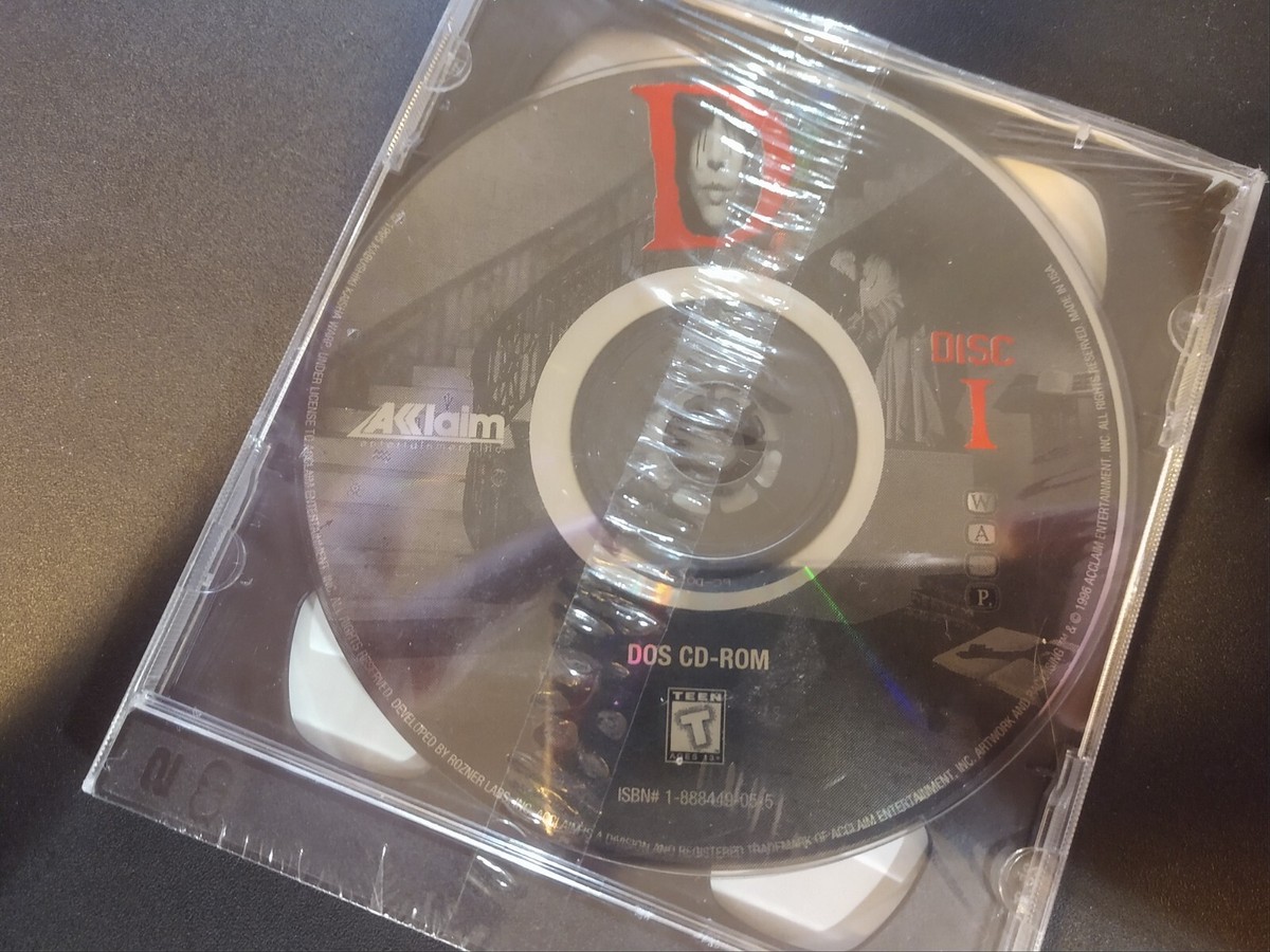 D (PC, 1995) Horror PC Game Acclaim Dos CD-Rom CD Wrapped in
