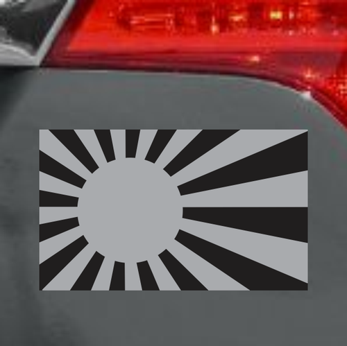 4" Japan Rising Sun Subdued Flag Vinyl Decal Bumper Sticker JDM Car - Picture 2 of 3