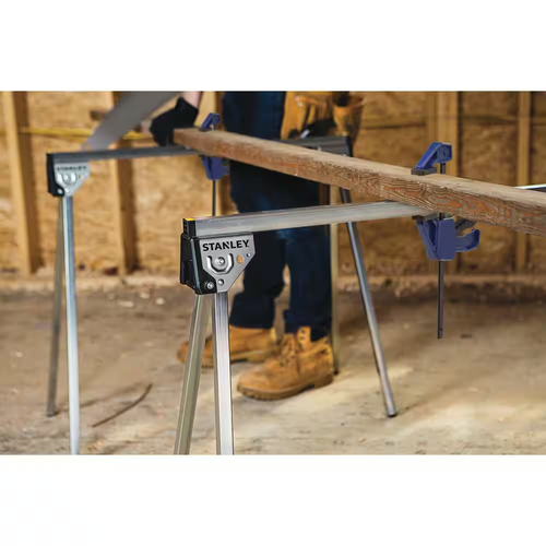 2 Pack Sawhorse Saw Horse Folding 29 Inch Metal Work Heavy Duty Steel Jobsite - Picture 6 of 11